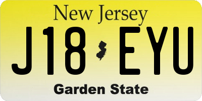 NJ license plate J18EYU