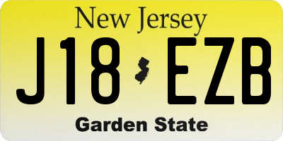 NJ license plate J18EZB