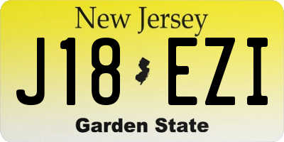 NJ license plate J18EZI