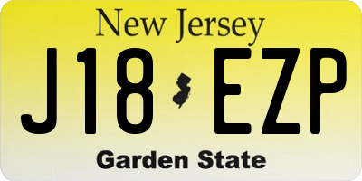 NJ license plate J18EZP