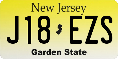 NJ license plate J18EZS