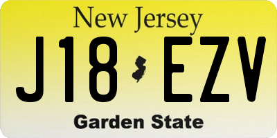 NJ license plate J18EZV