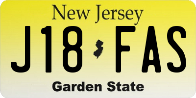 NJ license plate J18FAS