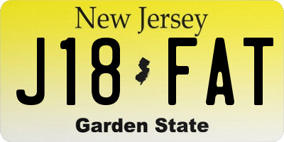 NJ license plate J18FAT