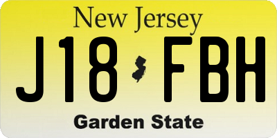 NJ license plate J18FBH