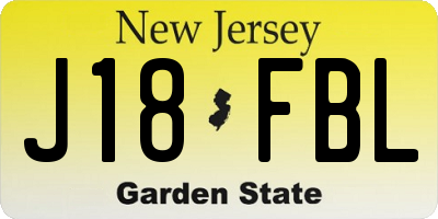 NJ license plate J18FBL
