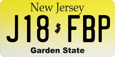 NJ license plate J18FBP
