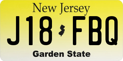 NJ license plate J18FBQ