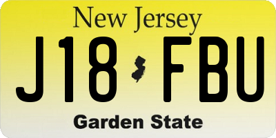 NJ license plate J18FBU