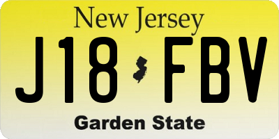 NJ license plate J18FBV
