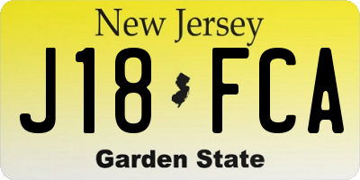 NJ license plate J18FCA