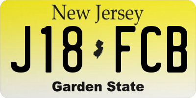 NJ license plate J18FCB