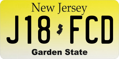 NJ license plate J18FCD