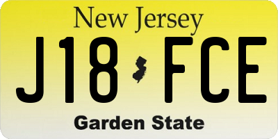 NJ license plate J18FCE