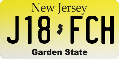 NJ license plate J18FCH