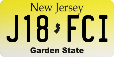 NJ license plate J18FCI