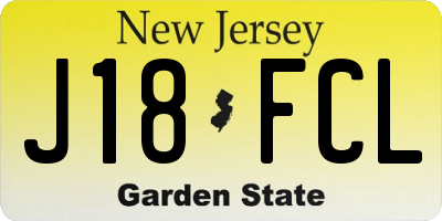 NJ license plate J18FCL