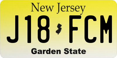 NJ license plate J18FCM