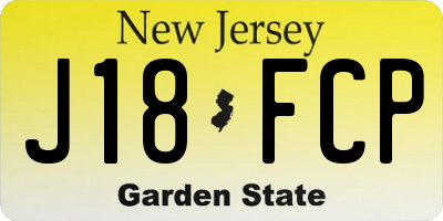 NJ license plate J18FCP