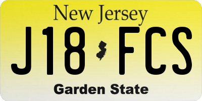 NJ license plate J18FCS