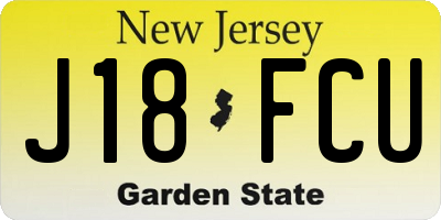 NJ license plate J18FCU