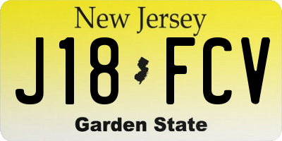 NJ license plate J18FCV