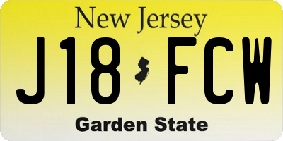 NJ license plate J18FCW