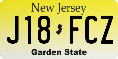 NJ license plate J18FCZ
