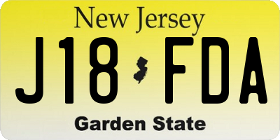NJ license plate J18FDA
