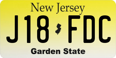 NJ license plate J18FDC
