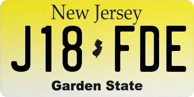 NJ license plate J18FDE