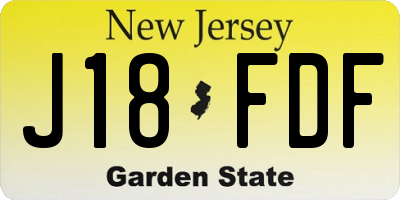 NJ license plate J18FDF