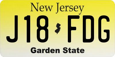 NJ license plate J18FDG