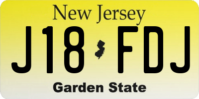 NJ license plate J18FDJ