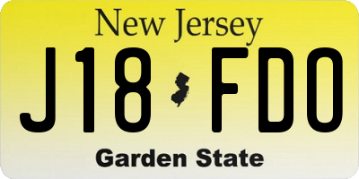 NJ license plate J18FDO