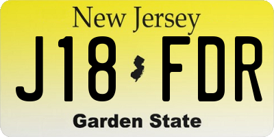NJ license plate J18FDR