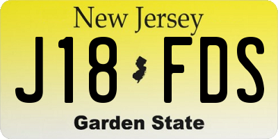 NJ license plate J18FDS