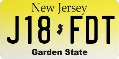 NJ license plate J18FDT