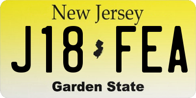 NJ license plate J18FEA