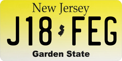 NJ license plate J18FEG
