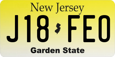 NJ license plate J18FEO