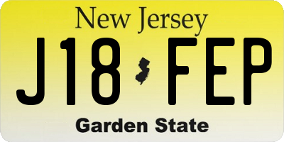 NJ license plate J18FEP