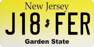 NJ license plate J18FER
