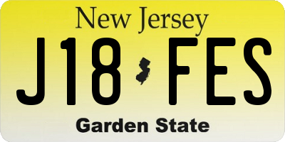 NJ license plate J18FES