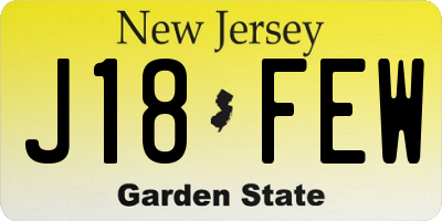 NJ license plate J18FEW