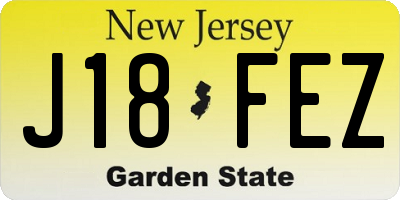NJ license plate J18FEZ