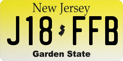 NJ license plate J18FFB
