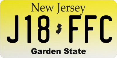 NJ license plate J18FFC