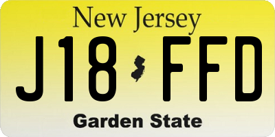 NJ license plate J18FFD