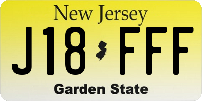 NJ license plate J18FFF